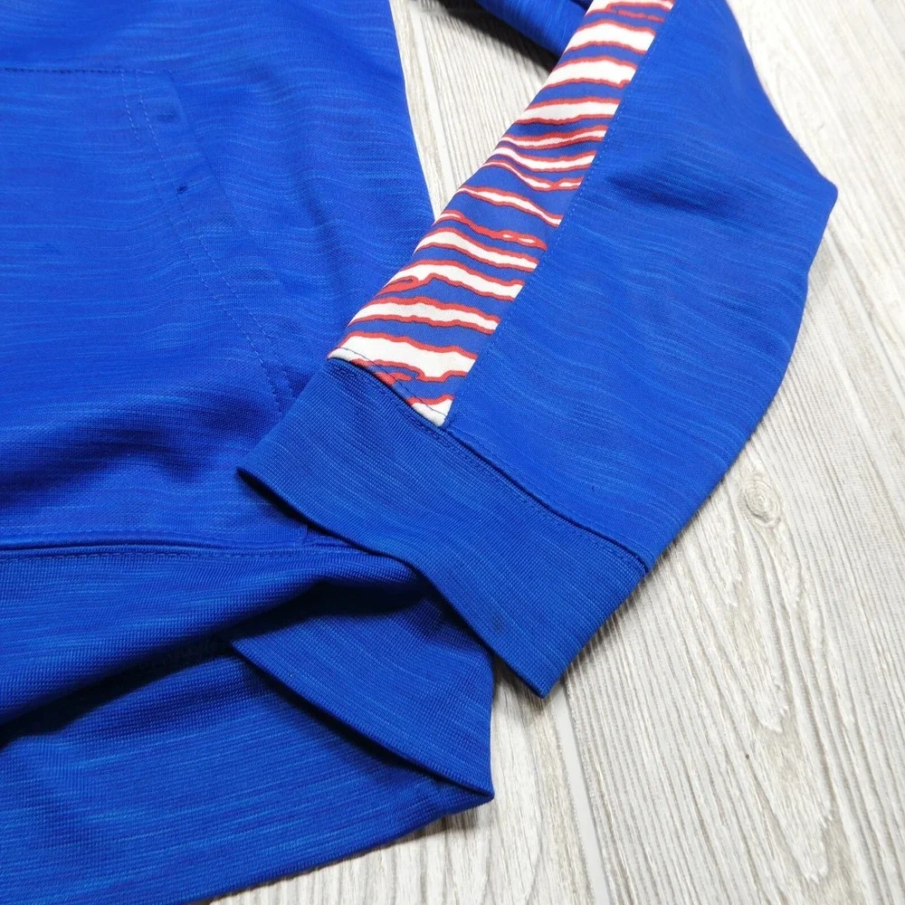 NFL Team Apparel New‎ York Giants Hoodie Adult Medium Blue Zebra Striped Arms